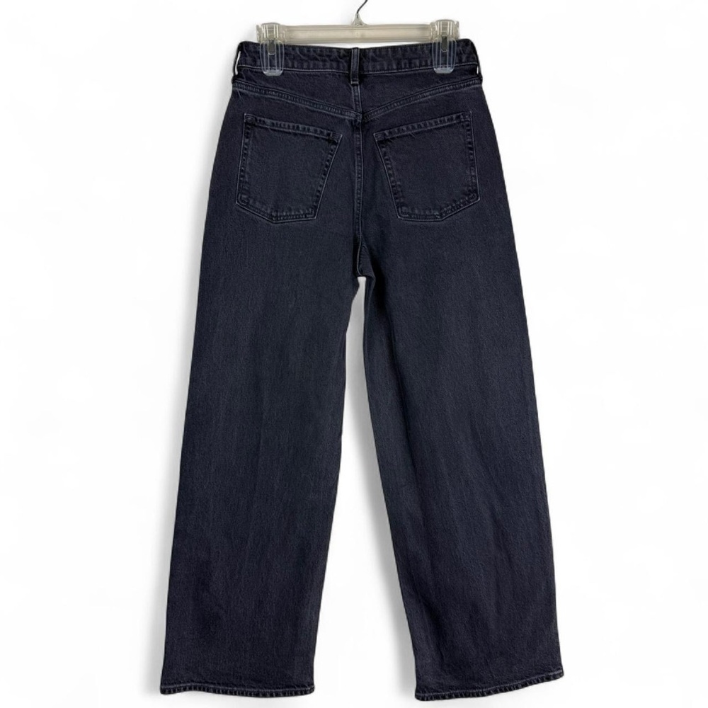 Old Navy Black Extra High-Rise Sky Hi Wide Leg Jeans Womens Size 4 Petite - Picture 2 of 4